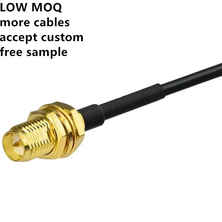 Custom length  SMA Male Male To Female Jack Bulkhead Crimp Connector RG316 RG174 LMR100 RF Cable Assembly