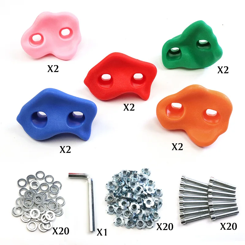 
Kids Outdoor Play Mounting Hardware Included Rock Climbing Holds For DIY Rock Climbing Wall 