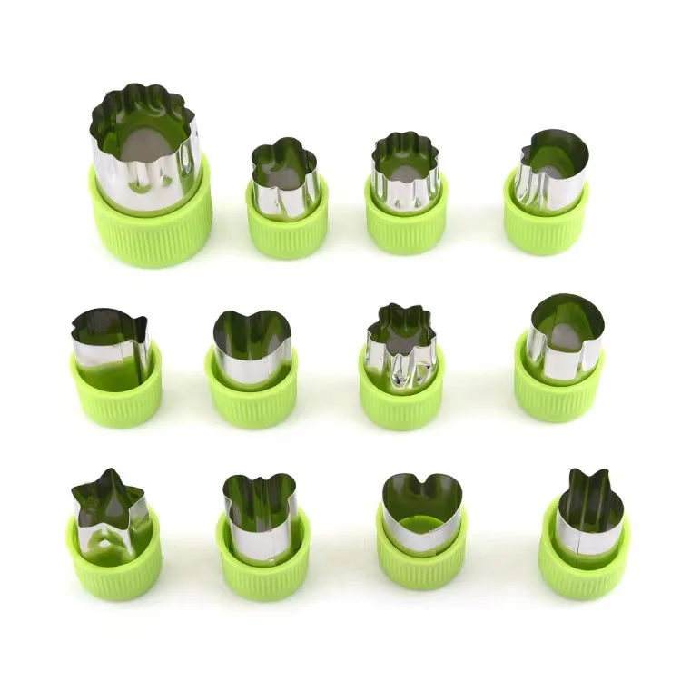 Best Seller 12pcs Different Shapes Stainless Steel Mini Vegetable Fruit Biscuit Cutters