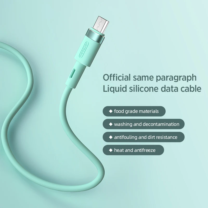Joyroom liquid silicone soft micro usb fast charge charging data mobile phone charger cable