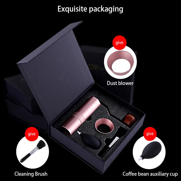 comandante mini camping handheld eco friendly wood handle portable conical metal flat burr black manual coffee grinder