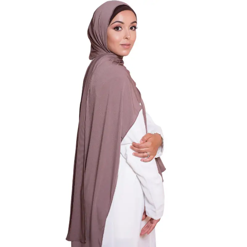 Hot Selling Stock Shawl Scarf Jersey Plain Crinkle Hijab Woman Muslim Scarf Women Hijab