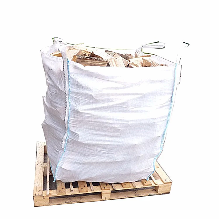 EGP Factory Firewood Super Sack FIBC 1000-2000kg Bulk Jumbo Bag u-panel Breathable Firewood Can Loading Flat Bottom Discharge