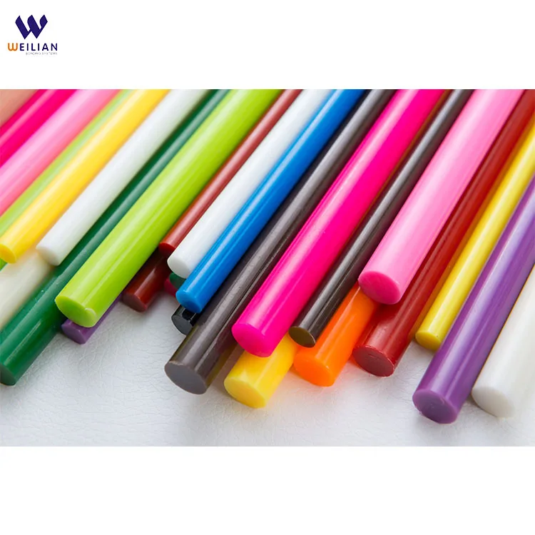 12 Colors Adhesive Bar 7mm 11mm Colored Black Hot Melt Glue Sticks For Plastic