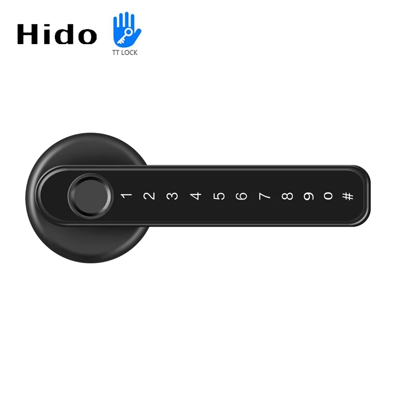 
 Hido Keyless Handle Lock BLE TT Lock APP Password Biometric Fingerprint Digital Door Lock  