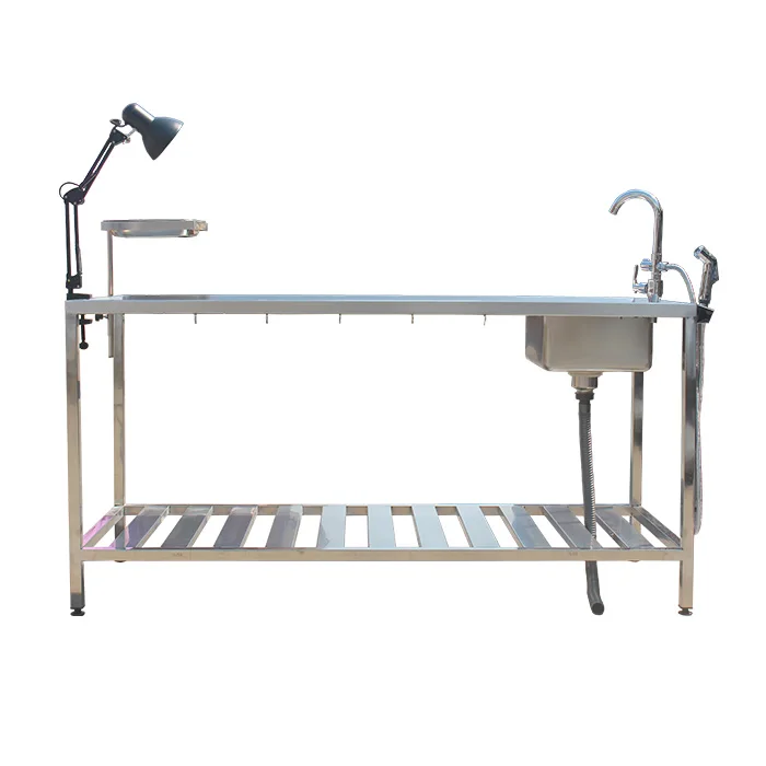 Pet clinic veterinary instrument stainless steel pet operation dissecting surgical table for animals