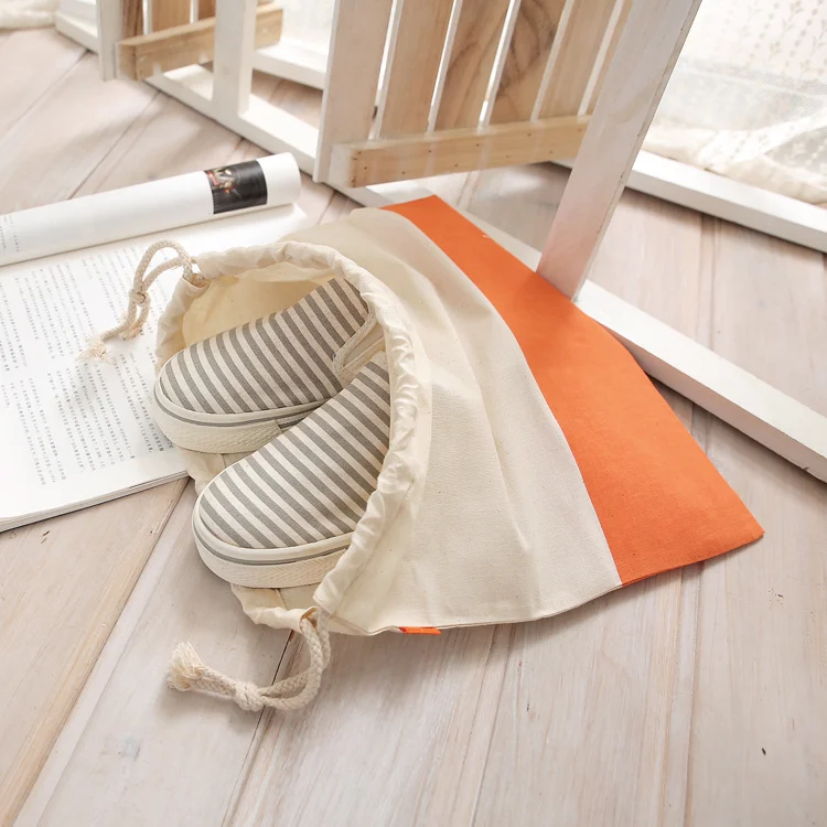 Canvas Gift Bag Jewelry Pouch Drawstring Cotton Shoe With Logo Print Custom Makeup Packaging Christmas Dust Beach Bag Wholesale