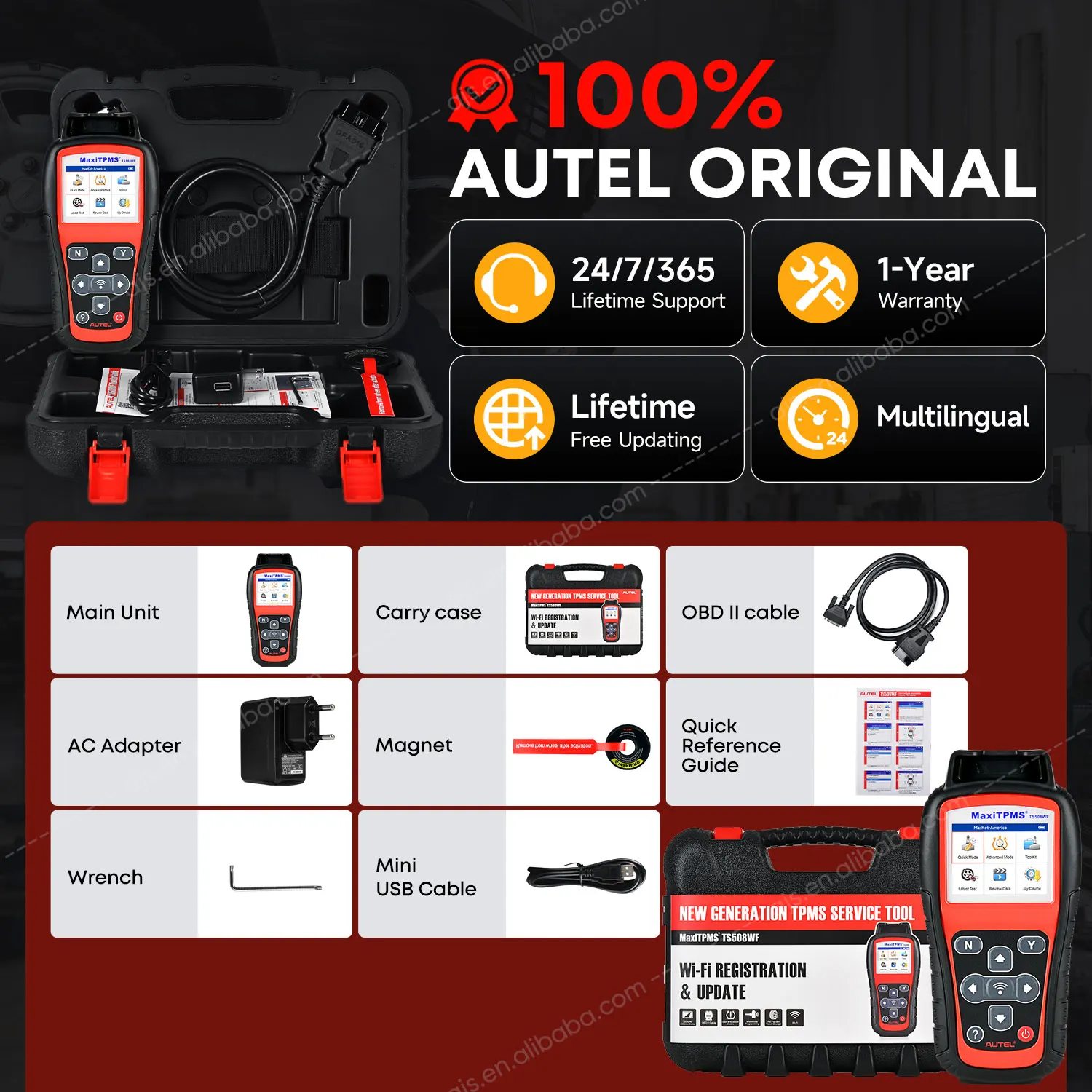 Autel MaxiTPMS TS508WF Altar TPMS TS508 TS508K TS501 WiFi OBD2 Scanner Diagnostic Tool Vehicle Universal MX Sensor Programming