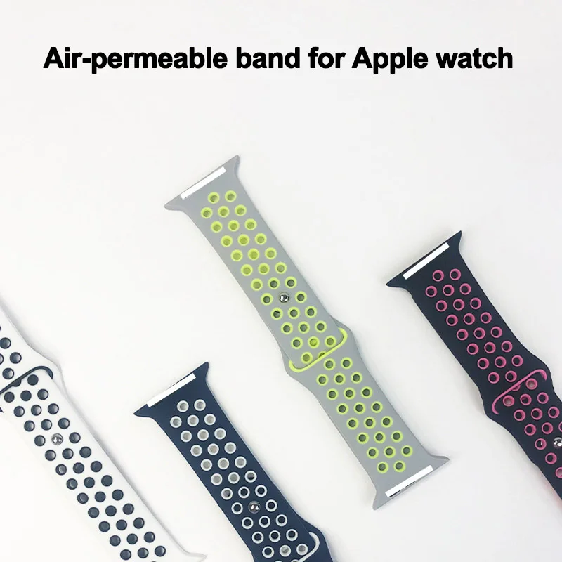  Ремешок резиновый для Apple Watch Band 44 мм 42 40 38 силиконовый браслет смарт-часов серии 6 I