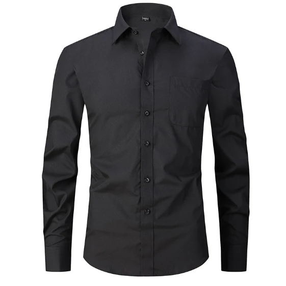 Liu Ming Men s Spring Summer Fashion 2024 Clothing Cotton Comfortable Business Long Sleeve Solid Stripe Shirts