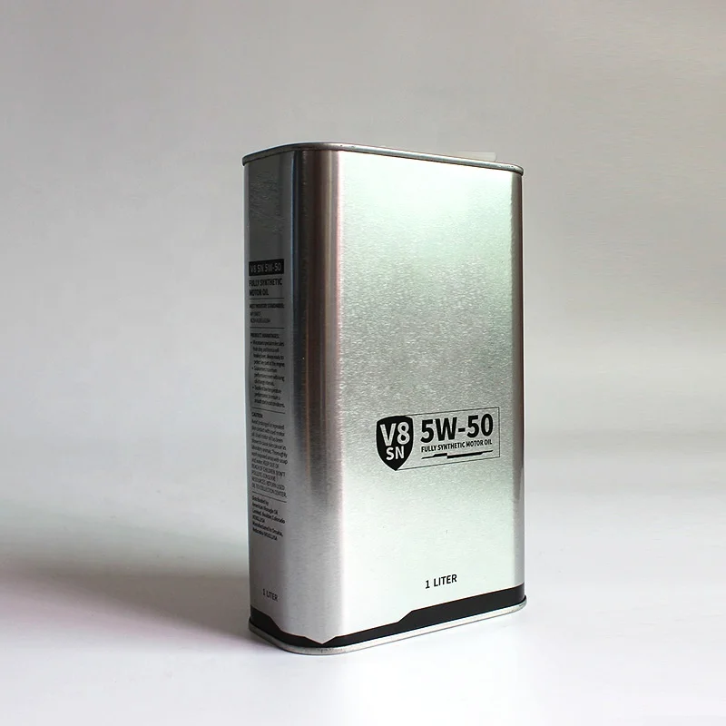 Factory Price 1 Litre ATF Tin Motor Oil Cans with Japan Style Metal Squeeze Cap with Plastic Spout