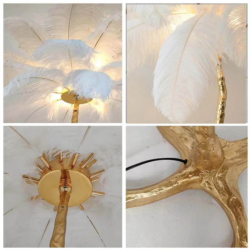 modern nordic luxury bedroom living room resin floor light led standing ostrich lamp