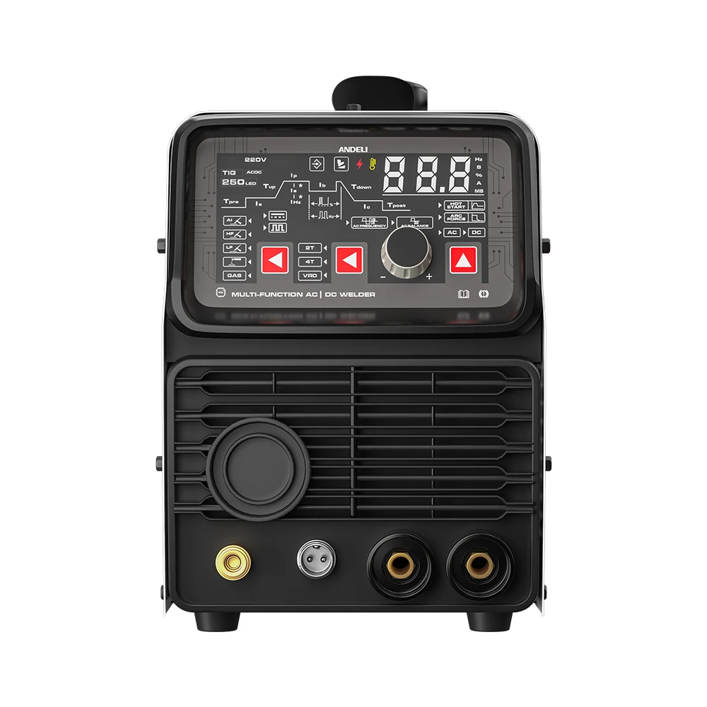 ANDELI Free ShippingTIG-250PE LED 220V AC DC TIG Welder TIG Welding Machine AC TIG Cold Pulse  Aluminum Welding MMA Spot