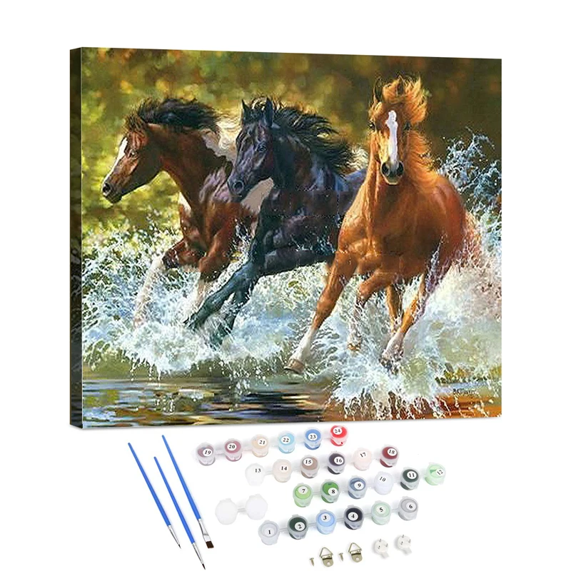 Handmade modern diy oil paint by numbers acrylic drawing on canvas paint by numbers kits