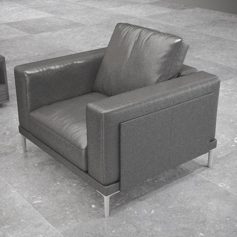 New modern design sofa set living room furniture office reception coffee table leather sofa set 1+1+3 combined sofa set