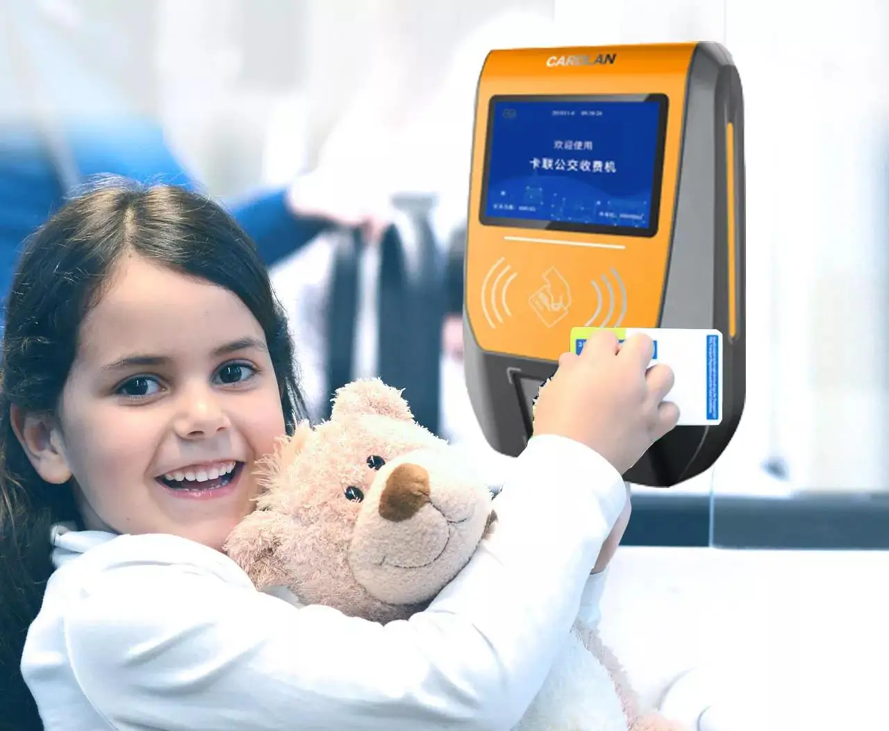 Public transportation RFID smart card reader bus cashless card payment terminal bus fare collection system