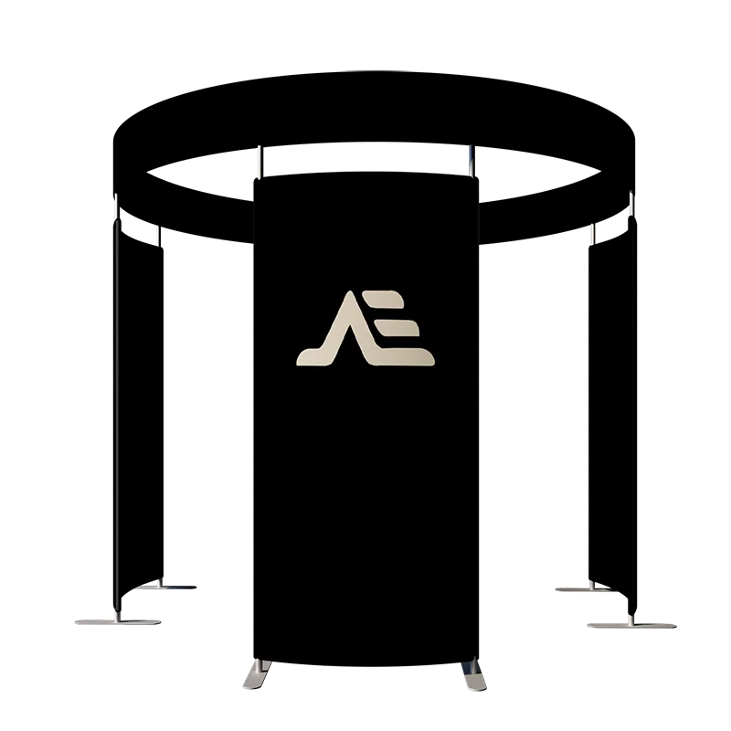 2023 black custom camera video photo studio grand wholesale 360 enclosure backdrop photobooth green screen stand 360 Photo Booth