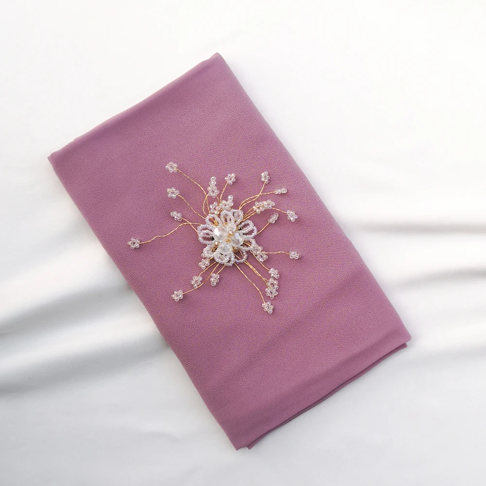 2022 Hot New Style Fashion Women Cotton Hijab With Stone Diamond Glitter Shimmer Muslim Rhinestone Scarf