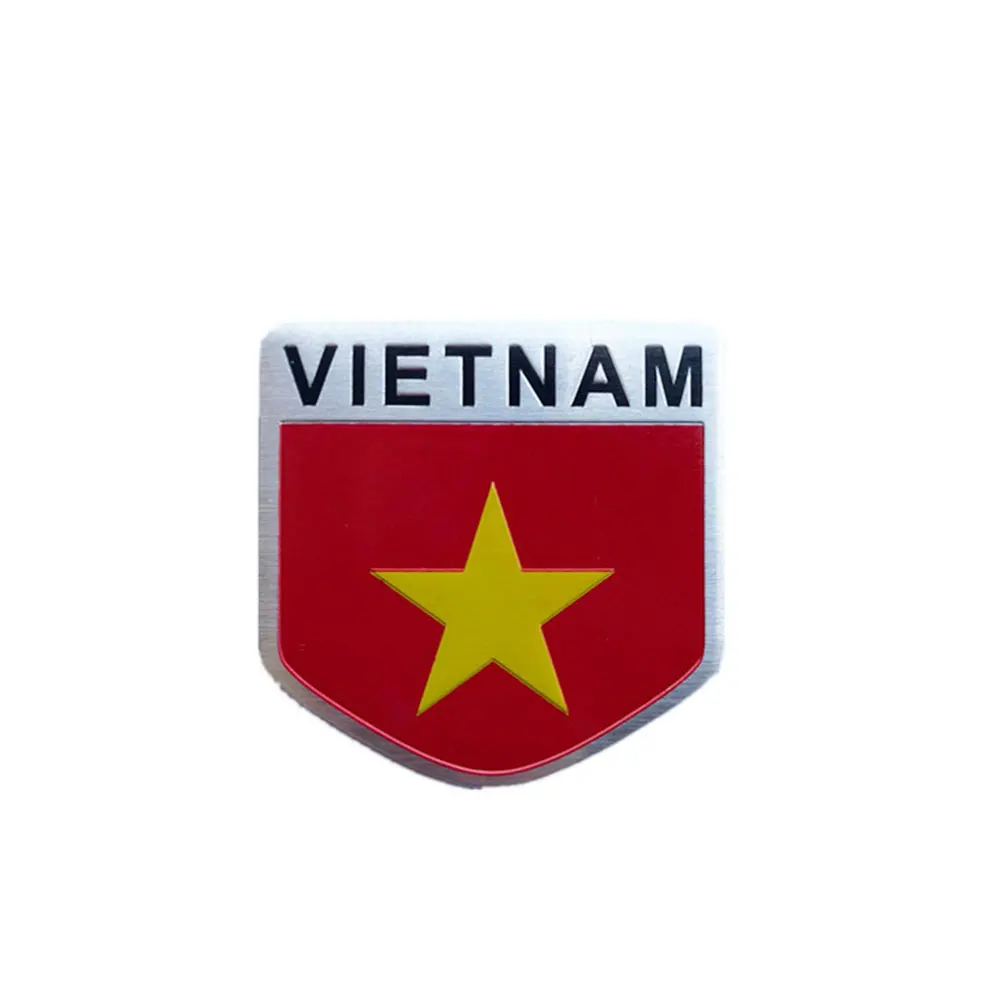 Вьетнамский флаг красная золотая звезда значок тонкая алюминиевая этикетка эмблема хромированная стикер для стайлинга автомобиля наклейка щита национального флага BMW
