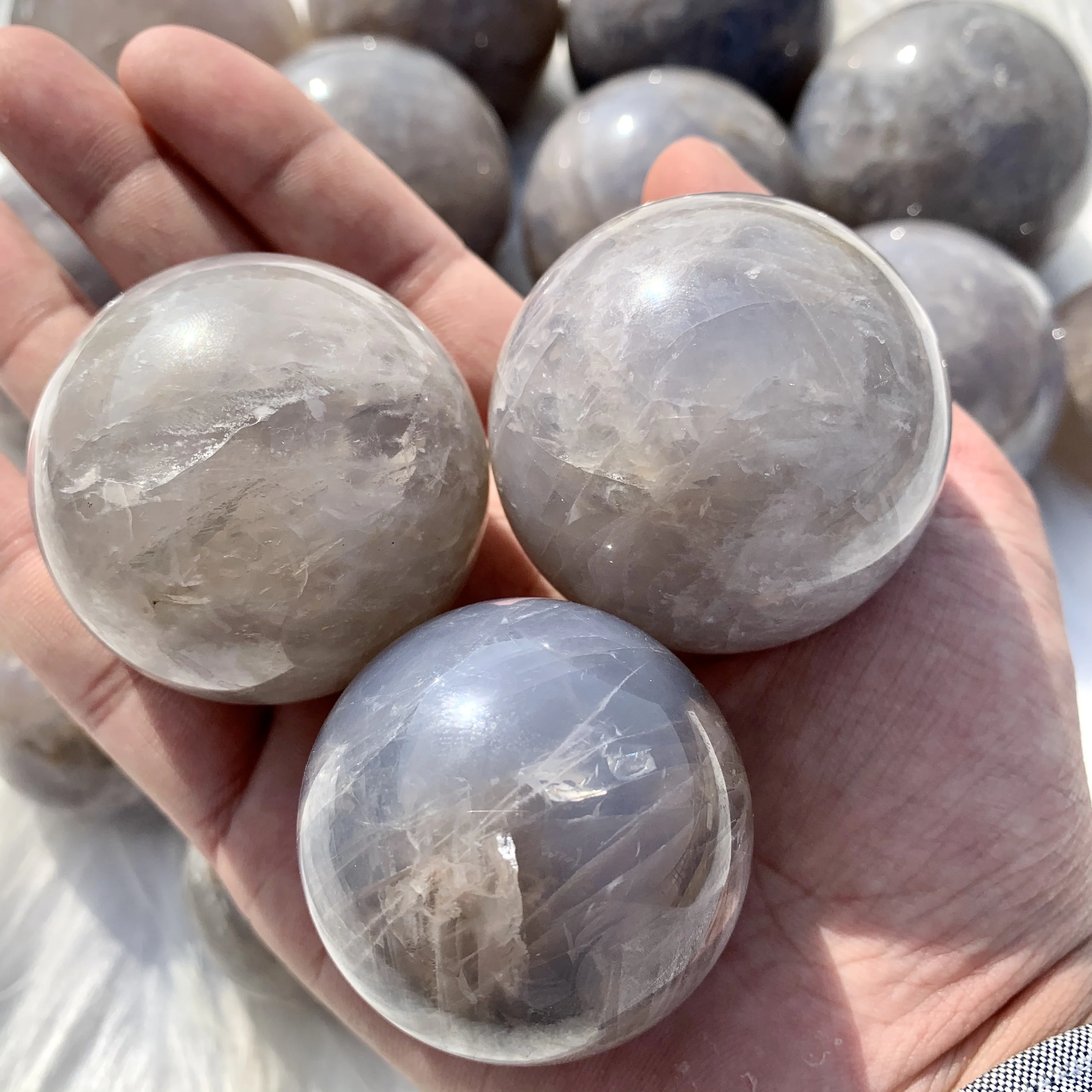 New items natural blue rose quartz spheres healing stones polished quartz crystals rose quartz balls for decoration buyers