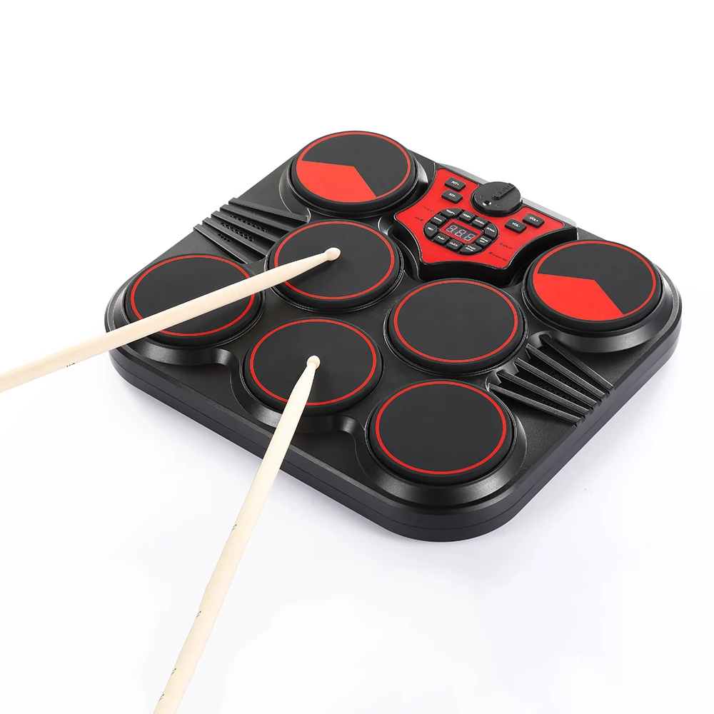 Portable 7-In1 Jazz Practice Pad Musical Instrument Racks Drums Set Full Set Drum