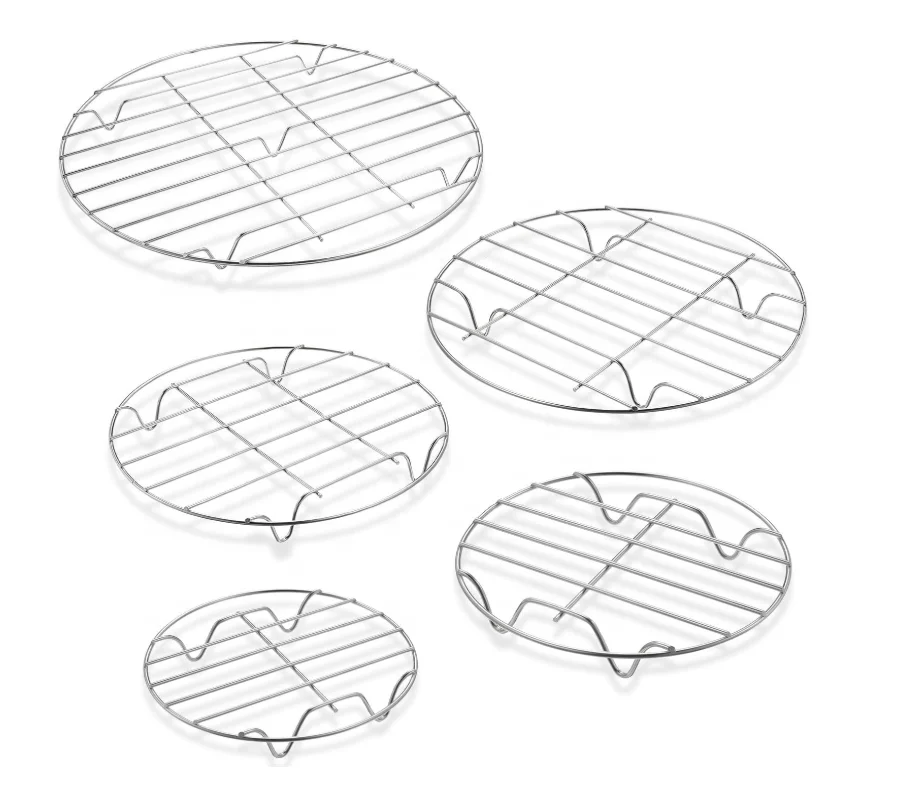Cooking Rack Round 304 Stainless Steel Baking and Cooling Steaming Rack Stand Cookware Fit for Air Fryer Pressure Cooker Canning