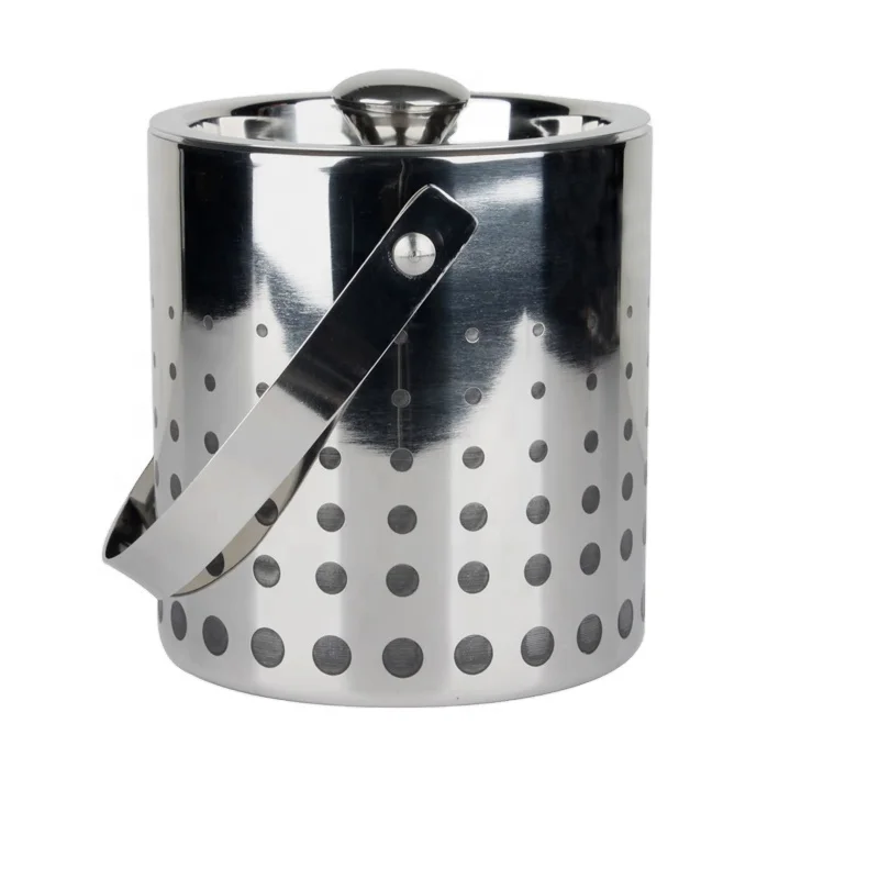 Высококачественное металлическое ведро для льда из нержавеющей стали с двойными стенками