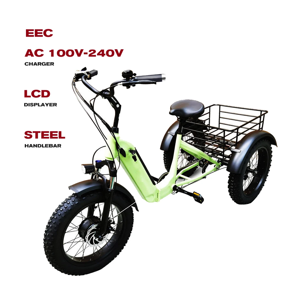 EEC High Reliability 800w 60v20ah Widely Applicable Powerful Cheap Three Wheel Adult Electric Tricycles