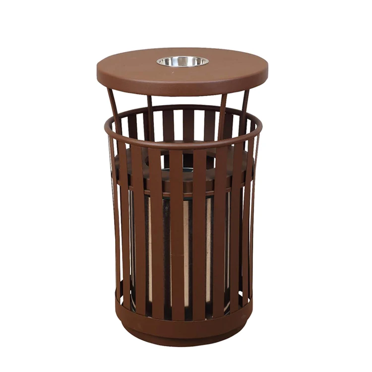 Wholesale Public Commercial  Street Rain Cap Dustbin Waterproof Cover Metal Recycled Trash Can
