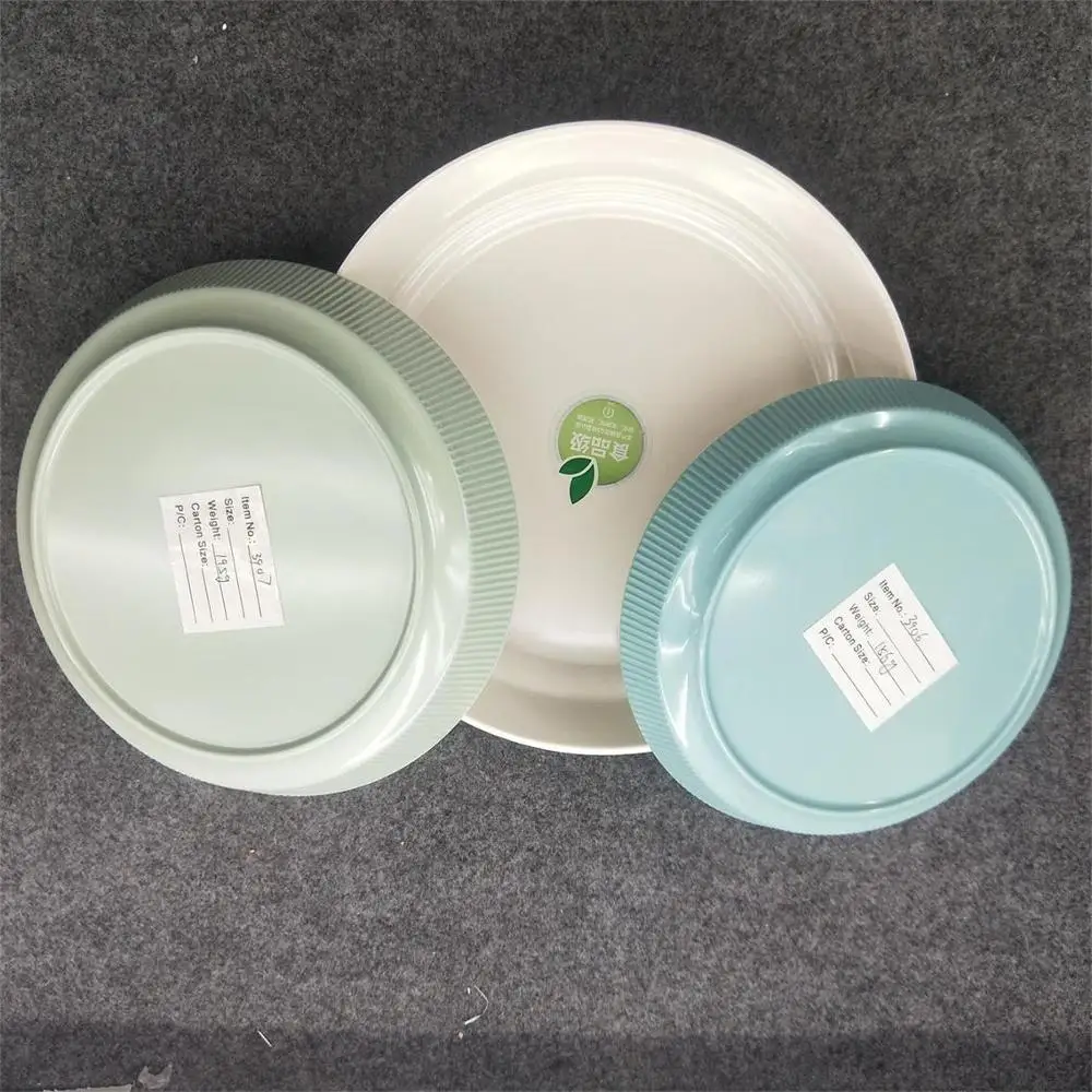 Food grade Two Tone Color Deep Round Plate Melamine soup serving dinner plates
