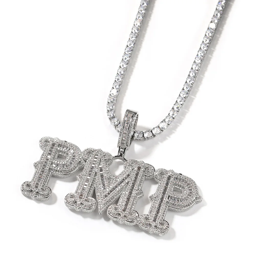 New Arrival Iced Out Name Necklace Hip Hop Bling Name Pendent With Free Rope Chain