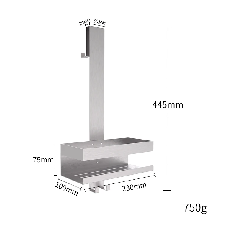 Stainless Steel bathroom shelf wall-mounted shower shelf without drilling bathroom glass shelf