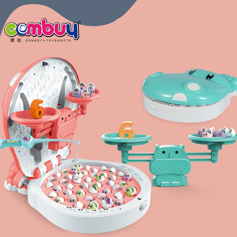 Electric usb balance game kids play big magnetic fishing toy fish tray