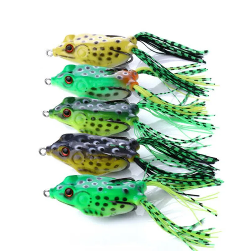 Large Frog water Soft Fishing Lures Bait Bass Crank baits