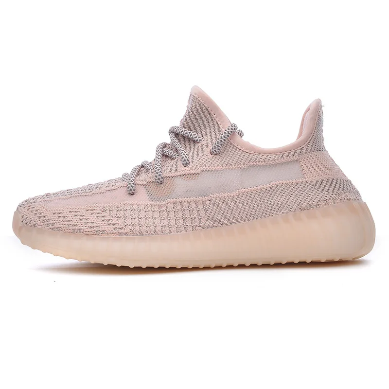 
2021 New men and women flying woven casual shoes boxed yeezy foam running shoes 350 V2 sneakers 