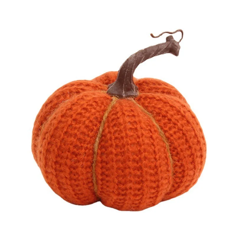 Thanksgiving Christmas Halloween Cozy Fall Decorations Simulated Pumpkin Pillow knit Pillow 3D Pumpkin Shaped throw Pillow