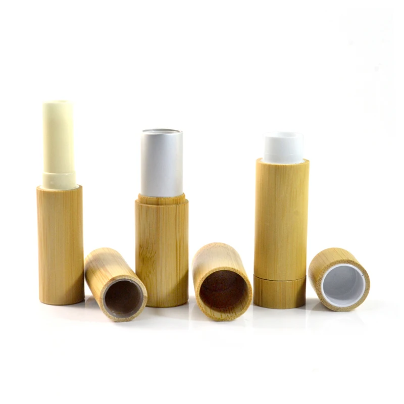 Bamboo Empty Lip Gloss Container DIY Lip Balm Tubes 3g 5g Natural Bamboo Lipstick Tube