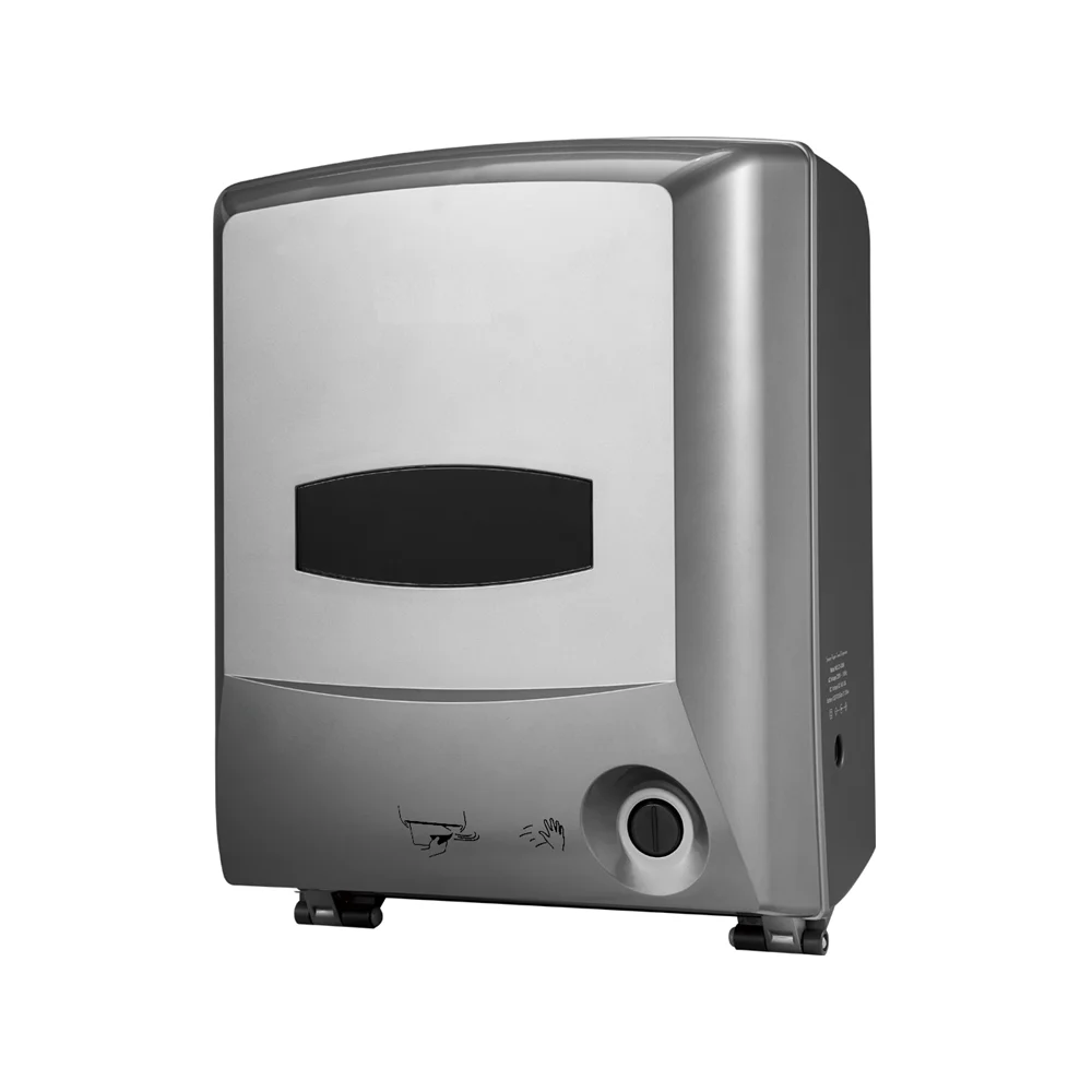 Wall mounted ABS plastic white black grey electric automatic sensor hand roll tissue paper towel dispenser for hotels