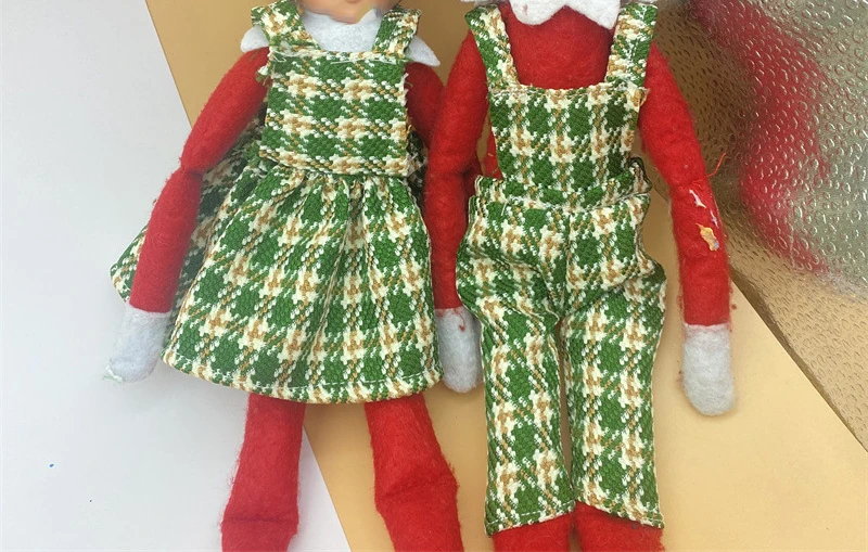New elf clothes checkered overalls overall skirts