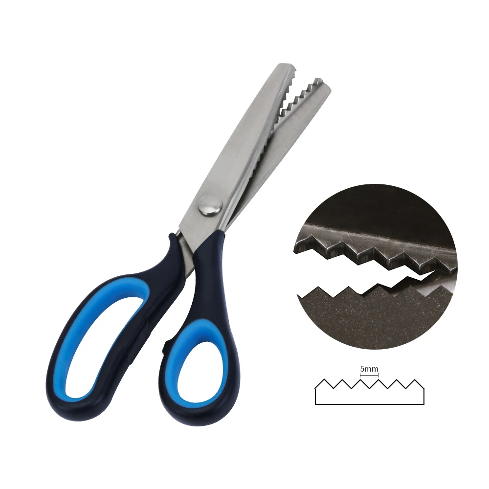 Хит продаж, 9 дюймов, тканевая ткань из нержавеющей стали, зубчатые ножницы для резки портниха, кружева, шитье, зигзаг, ножницы для шитья