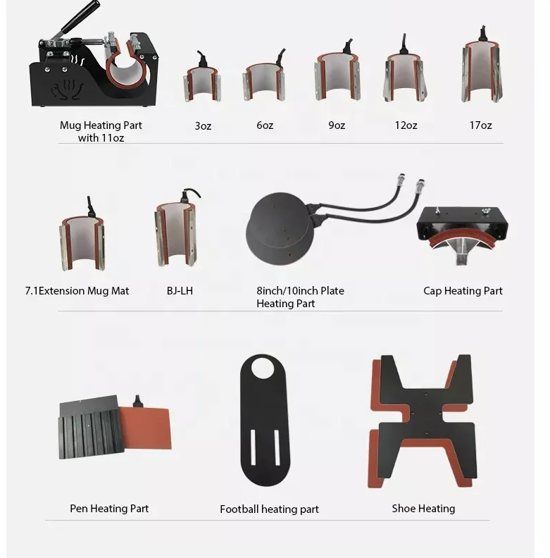 New product ideas 2023 15 in 1 sublimation transfer combo heat press machine Cup Mug T-Shirt Printing sublimation Machine