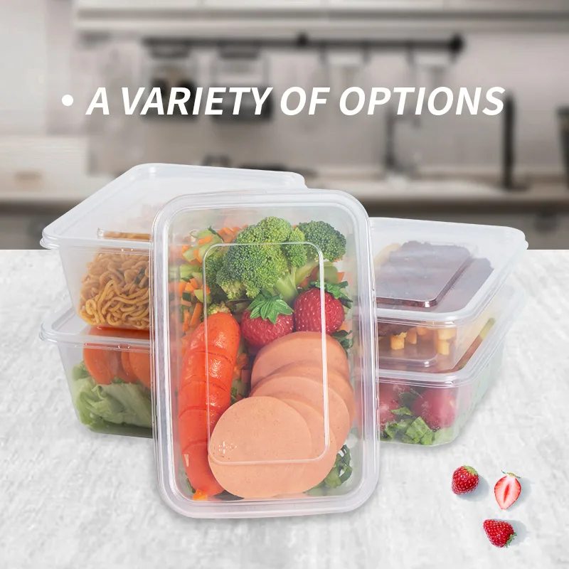 Hot Selling 500ml 650ml 750ml 1000ml Clear Packaging Microwavable Safe Plastic Pp Food Container Custom Takeout To Go Boxes