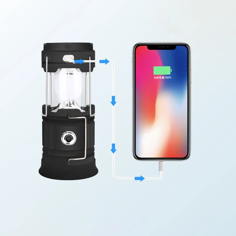 Лидер продаж на Amazon, Usb-зарядка для мобильного телефона, Солнечная лампа для кемпинга