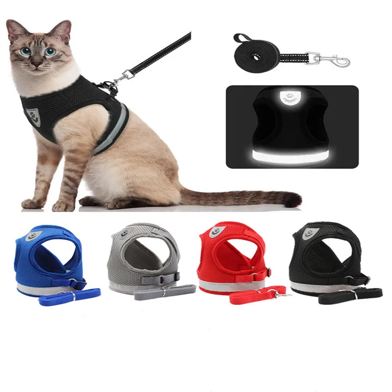 Cheap Freight Dropshipping Agent Dog Leash Cat Adjustable Harness Vest Walking Lead Leashfor Small Medium Dog Pet Accessories