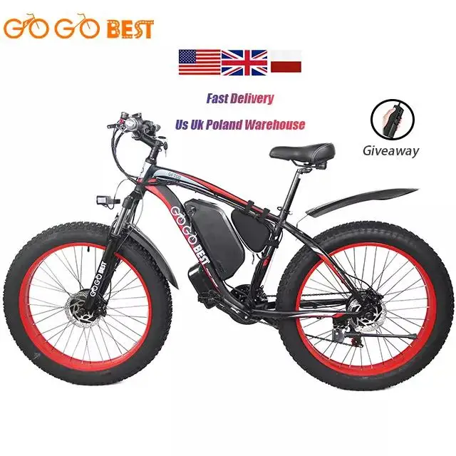 Gogobest GF700 Double Motor 2 Wheel Drive 1000W 2000w Powerful Motor 17.5ah 26 Inch Fat Tire Lithium Battery Electric Bicycle