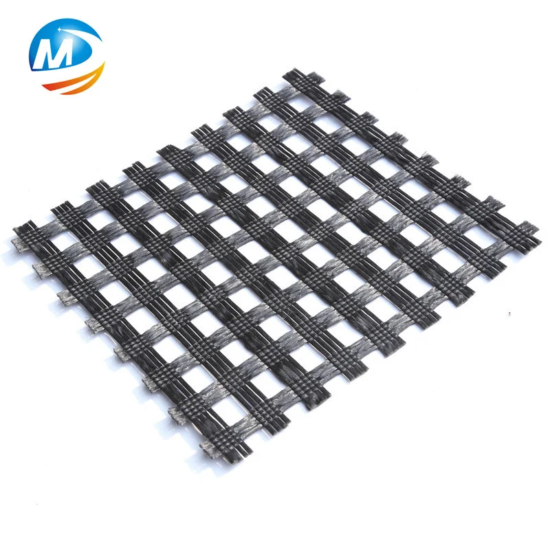 High Quality Factory Direct Sale Polyester Geogrid Soft Black Horizontal Packing Color for road railway mine