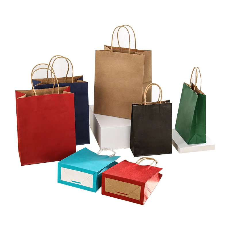 
Biodegradable Paper Bag Bolsas Ecologicas Vellum Paper Shoping Bag Sac En Papier Tot Takeout Lunchbag GIft Food Packaging Bag 