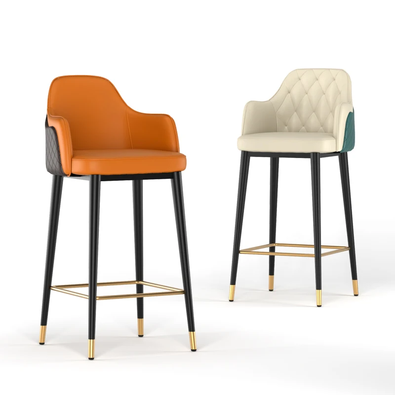 Wallybeauty Luxury salon counter high chairs bar stool rotatable lift bar chair with backrest