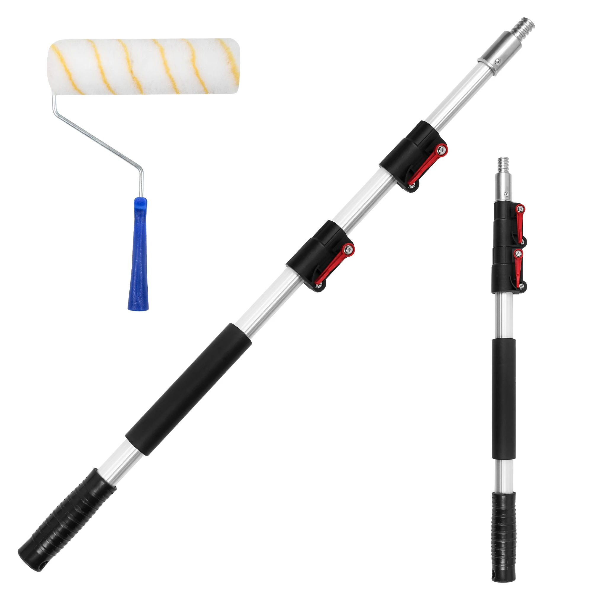 Lightweight 4.5MTelescopic Aluminum Pole With Twist Lock 2Section Telescopic extendable Pole or Household Or Commercial