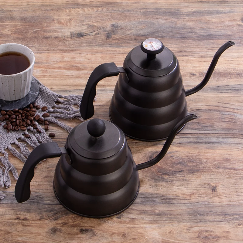 1.2L Stainless Steel Coffee Kettle with Thermometer, Gooseneck Thin Spout for Hand Drip Pour Over Coffee Tea Pot Teapot Kettle